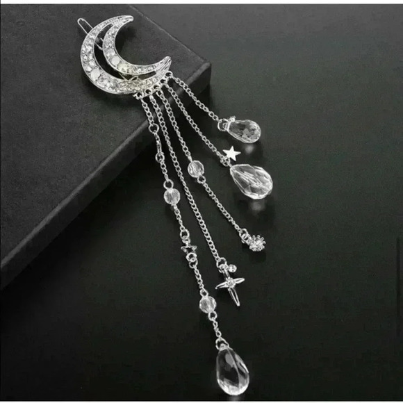 Boho Moon and Stars Bohemian Crystal Hair Clips - Picture 4 of 6